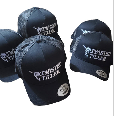 Twisted Tiller Black Snap Back Hat