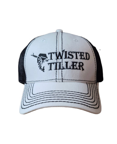 Twisted Tiller White/Black Trucker Cap